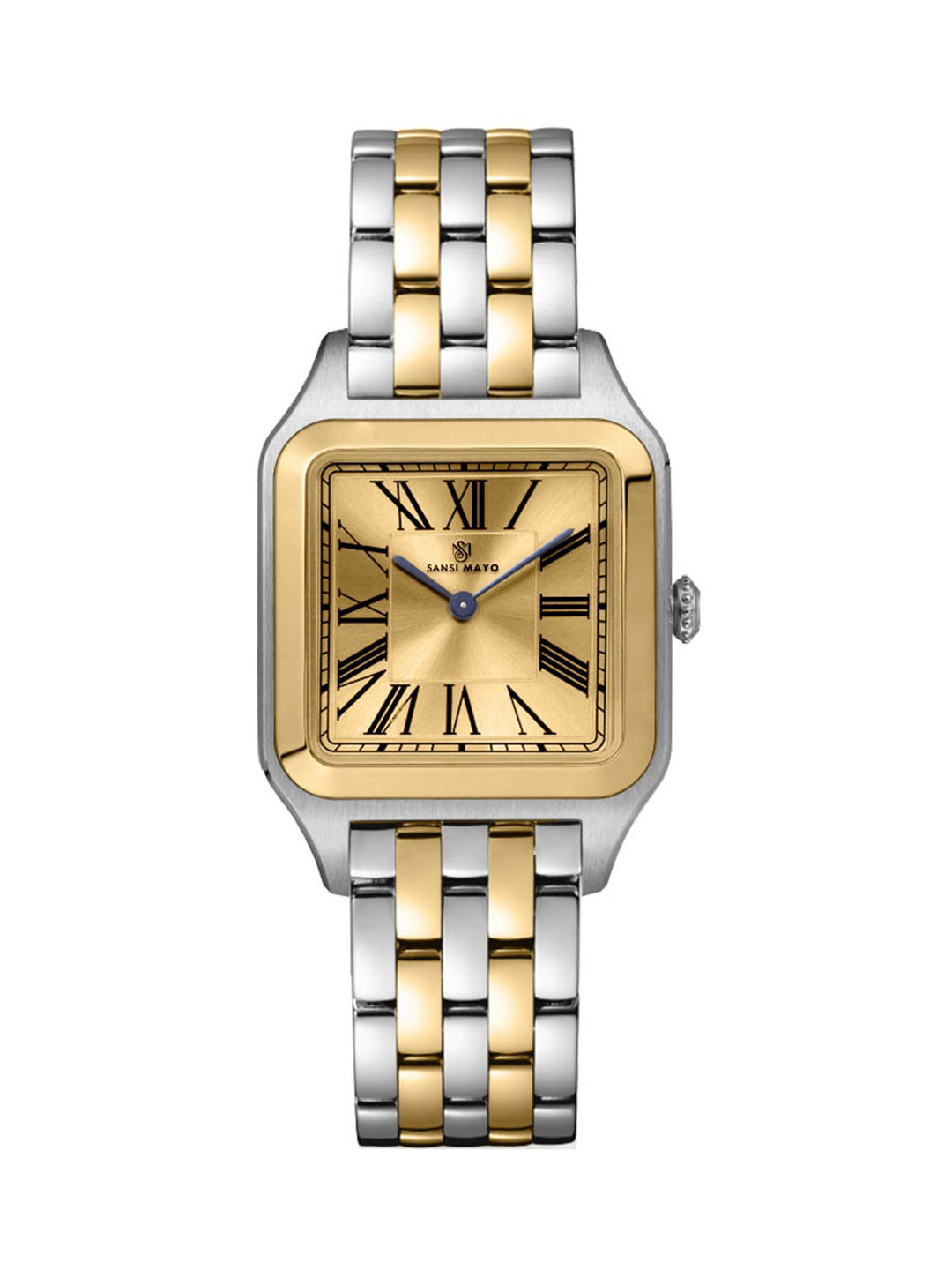 SANSIMAYO Men Stainless Steel Bracelet Style Straps Analogue Watch SM-M-199-TTSG-SG-G