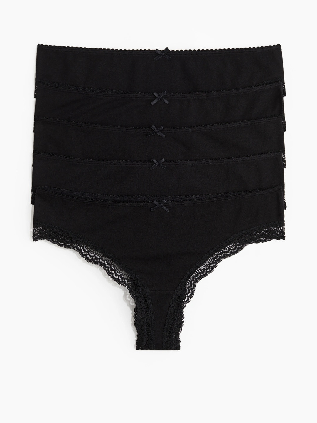 H&M Women 5-Pack Black Brazilian Briefs - 0990702001