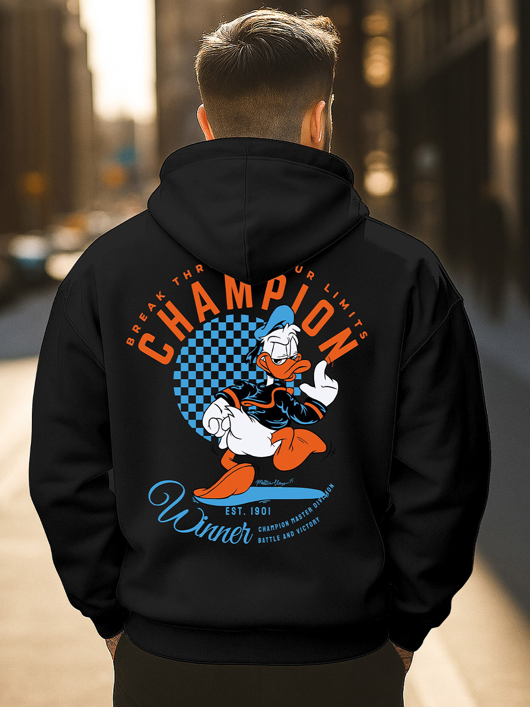 Champion Typography Printed Hooded Sweatshirt