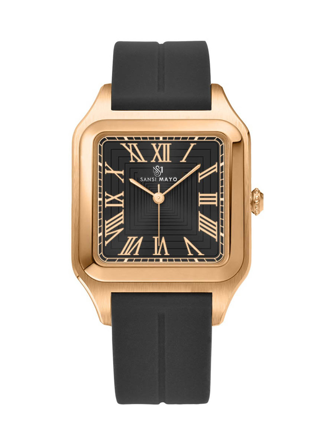 SANSIMAYO Mojo Series Men Square Dial & Regular Straps Analogue Watch SM-M-183-B-RG-B