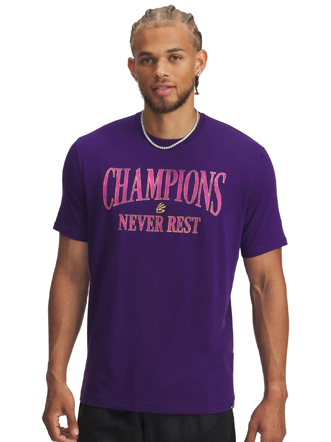 UNDER ARMOUR Men Curry Tour Printed Relaxed Fit Short Sleeve T-Shirt