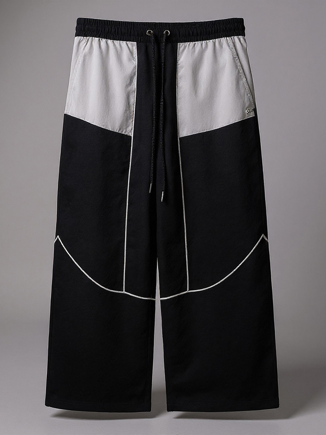 Purple United Kids Boys Colourblocked Baggy Mid-Rise Trousers