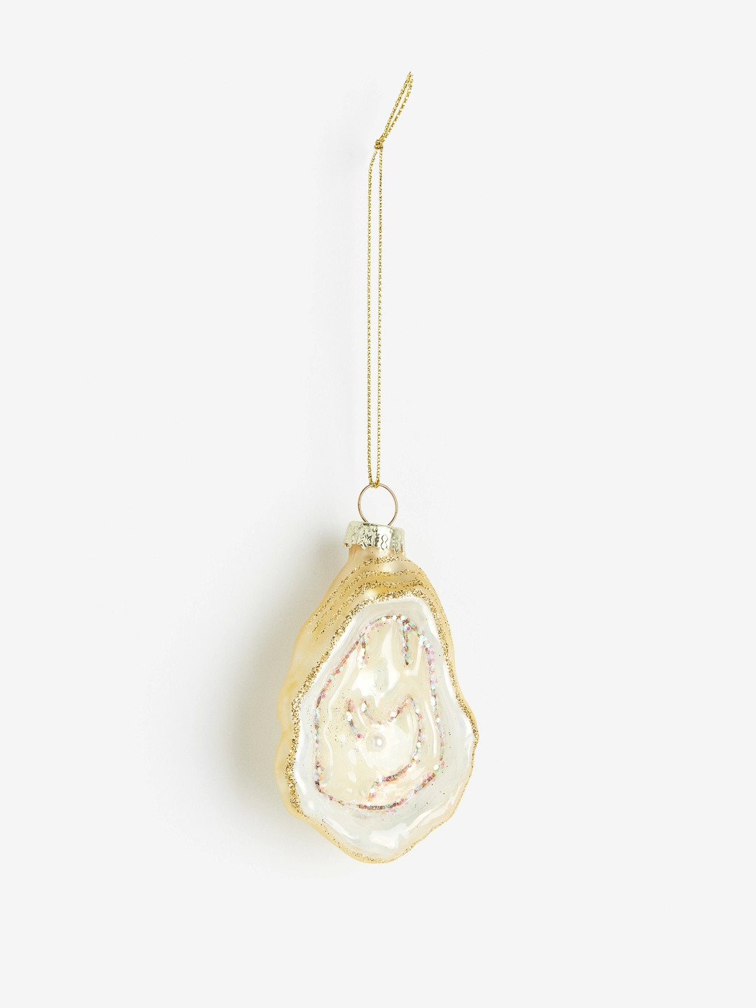 H&M Beige Glass Christmas Tree Decoration