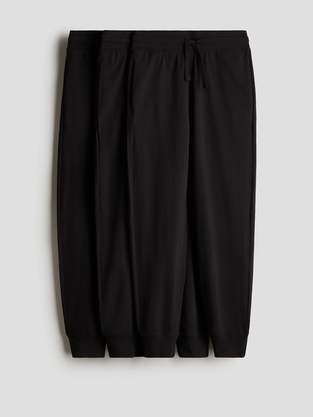 H&M Boys Black 3-pack cotton jersey joggers