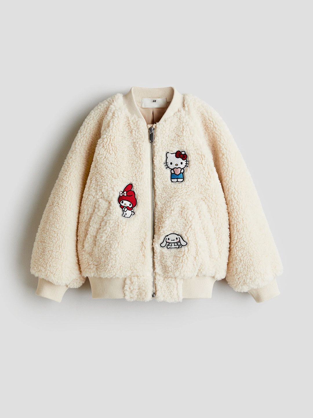 H&M Appliqud Teddy Bomber Jacket