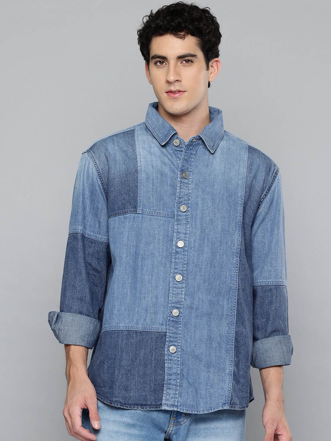 Levis Patchwork Relaxed Fit Denim Shirt