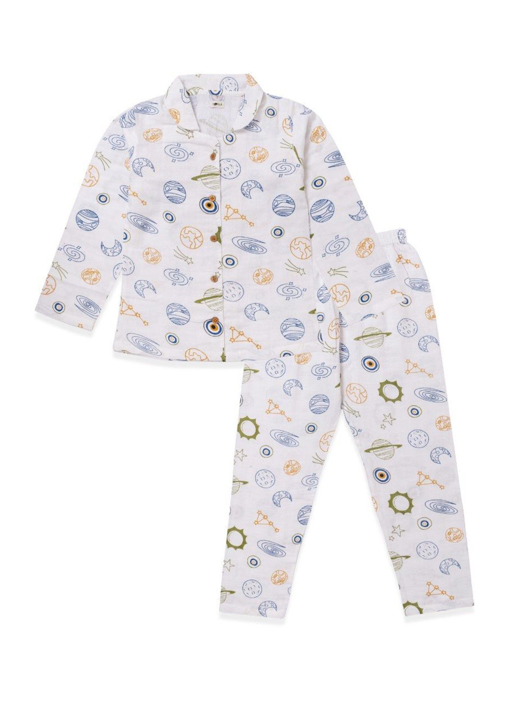 Koala Kidz Girls Muslin Cotton Shirt Collar Shirt & Pyjamas