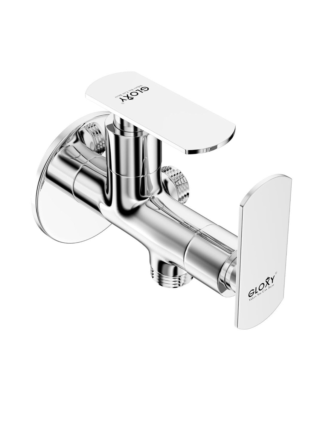 GLOXY Brass Silver-Toned Bath Accessories Set