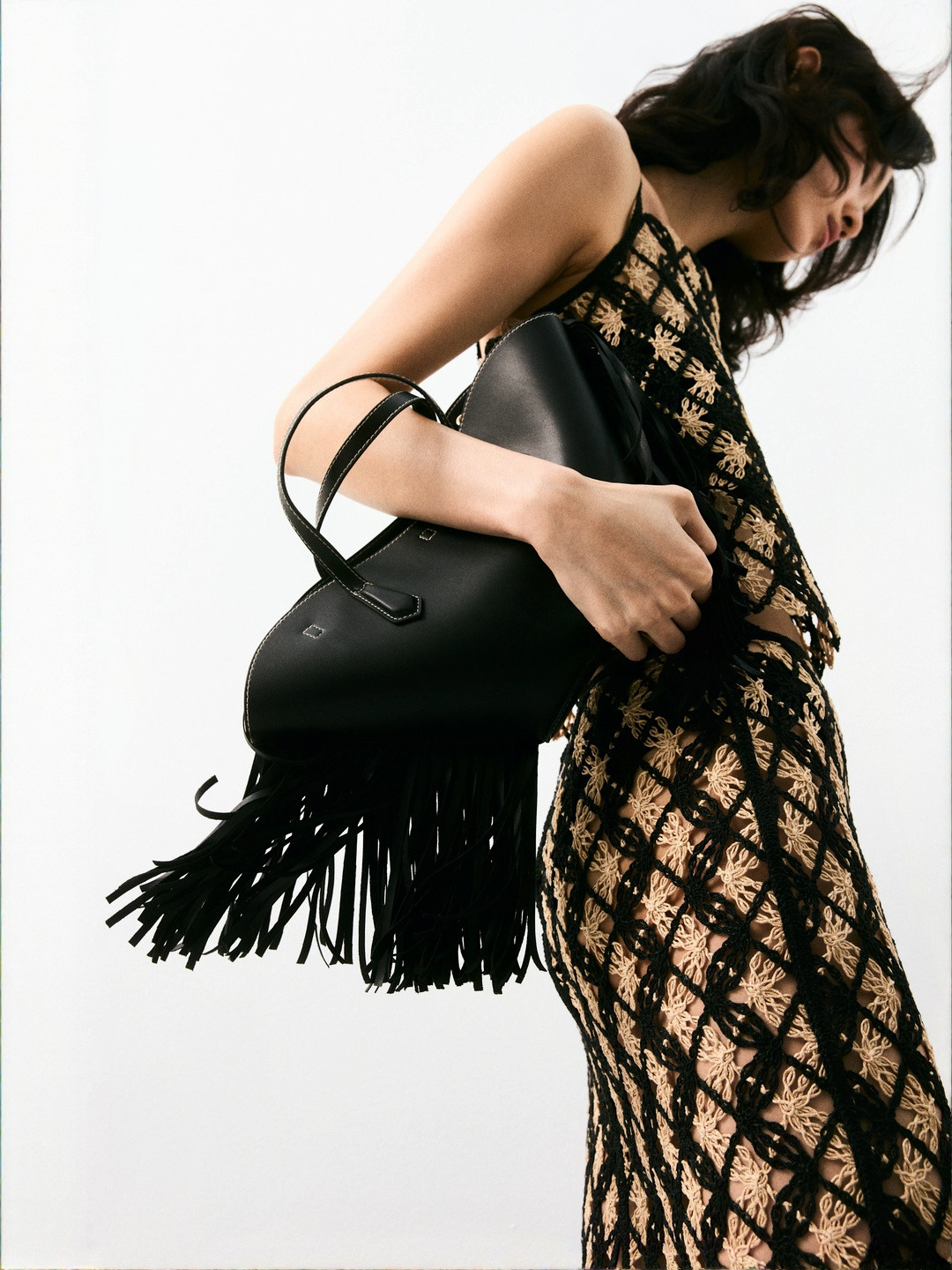 H&M Fringe-Trimmed Crossbody Bag