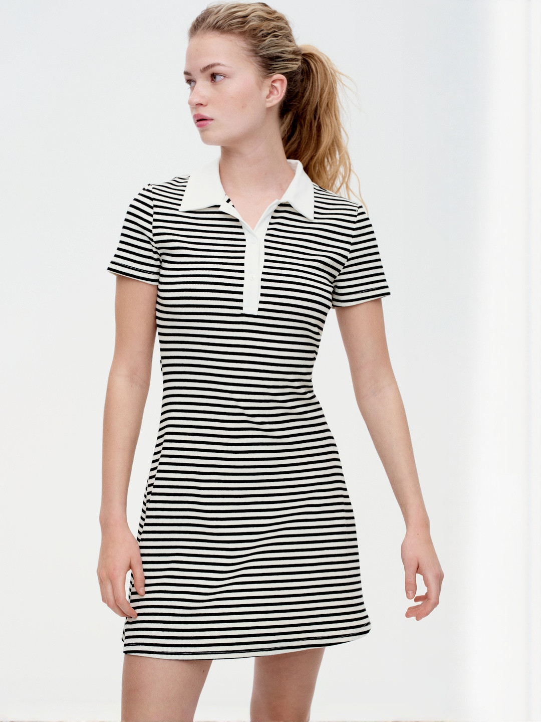 H&M Flared-Skirt Polo Dress