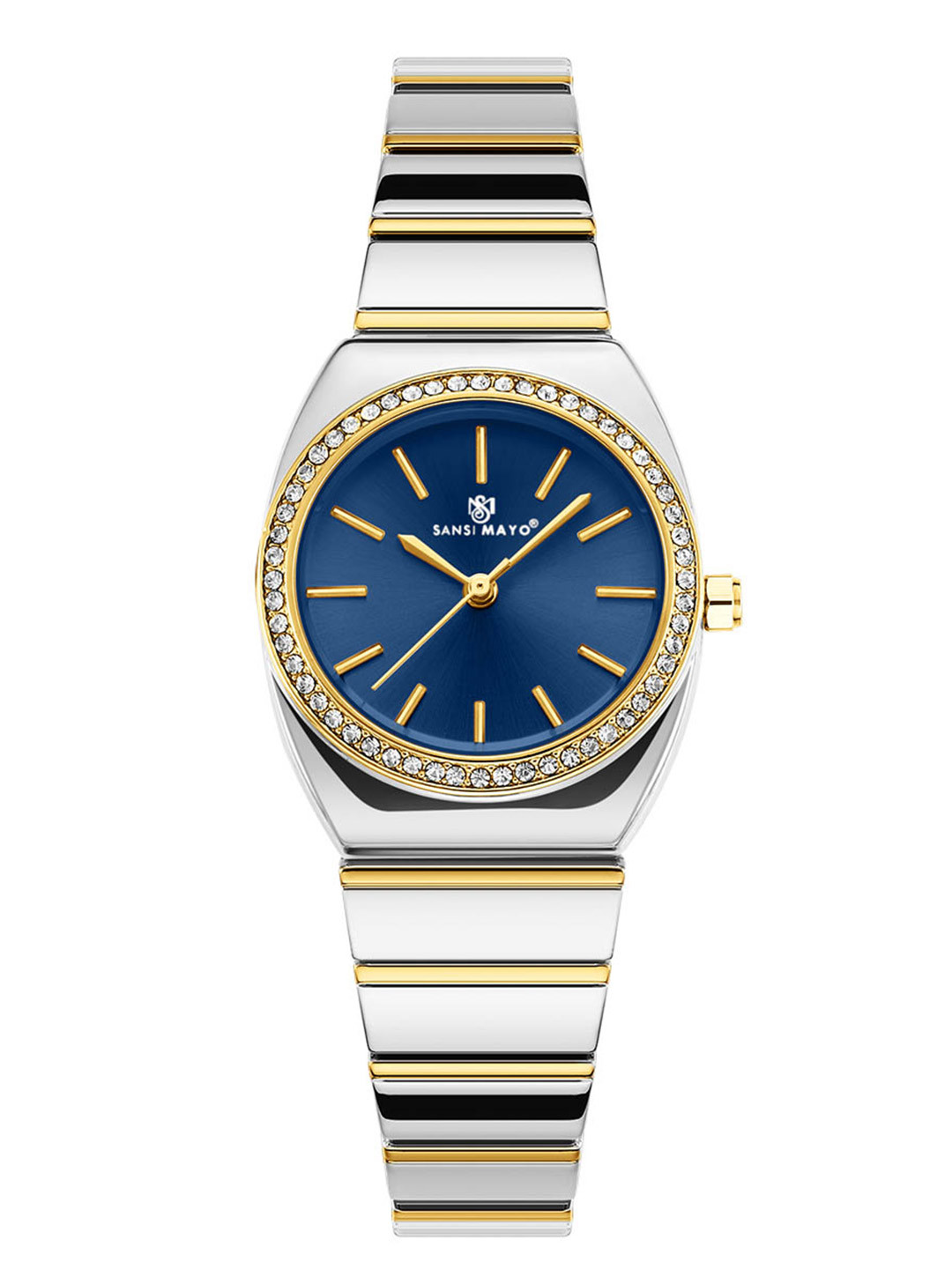 SANSIMAYO Mika Women Embellished Dial Analogue Watch SM-L-241-TTSG-SG-BL