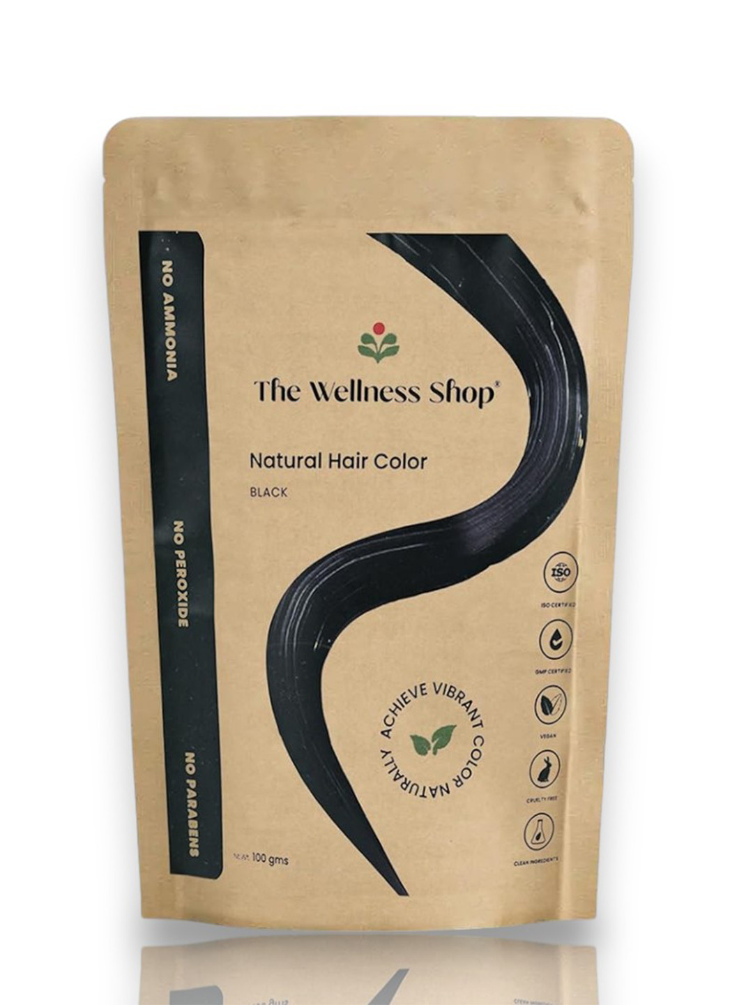 The Wellness Shop Long Lasting Natural Hair Colour 100g - Black