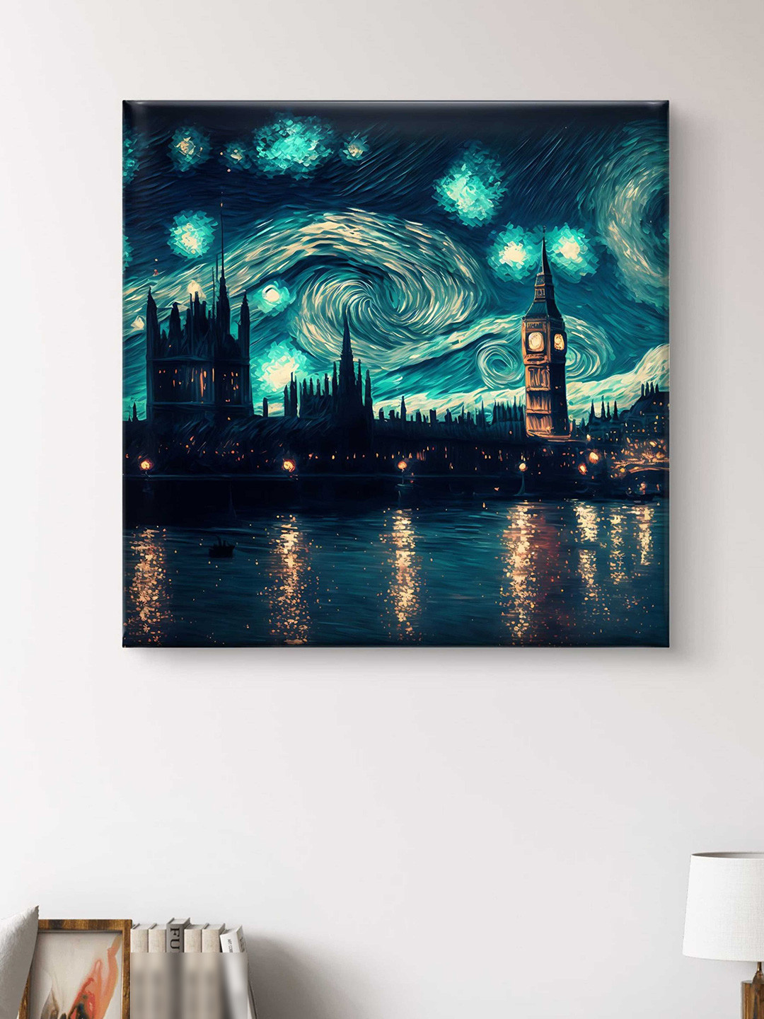 SAF Wooden Framed City Vibes Canvas Wall decor Paintings