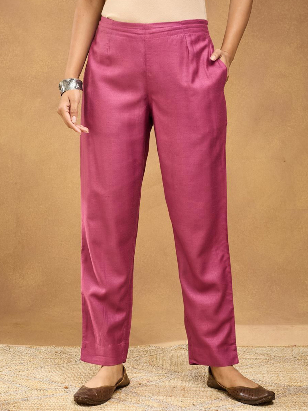 Fabindia Women Regular Fit Ethnic Peg Trousers