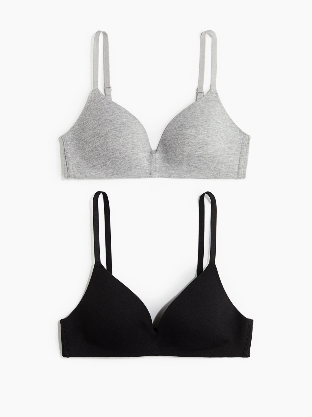 H&M 2-Pack Padded Non-Wired Cotton Bras