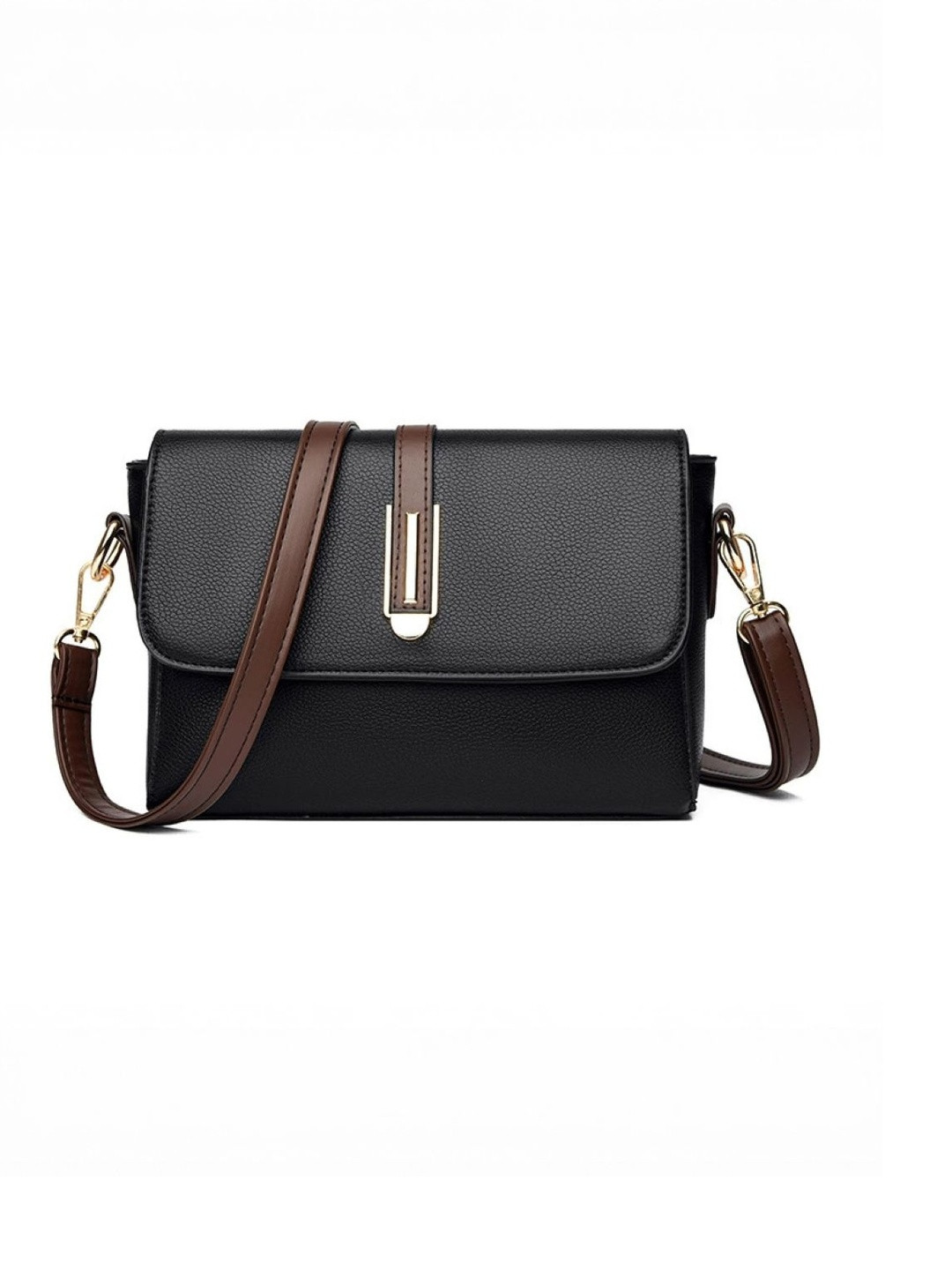 CORSICA Women Black Flap Closure Crossbody Shoulder Bag