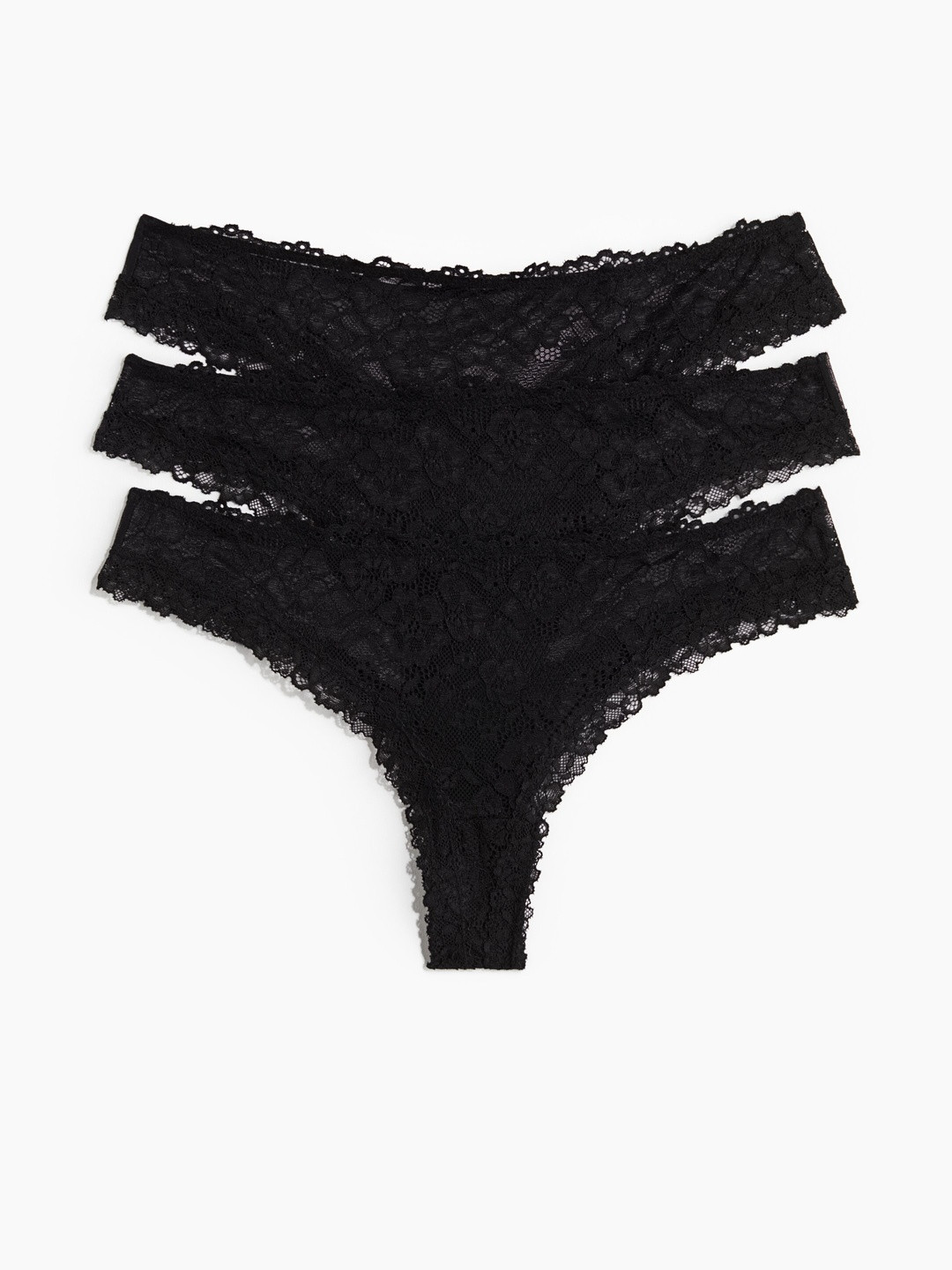 H&M 3-Pack Lace Brazilian Briefs