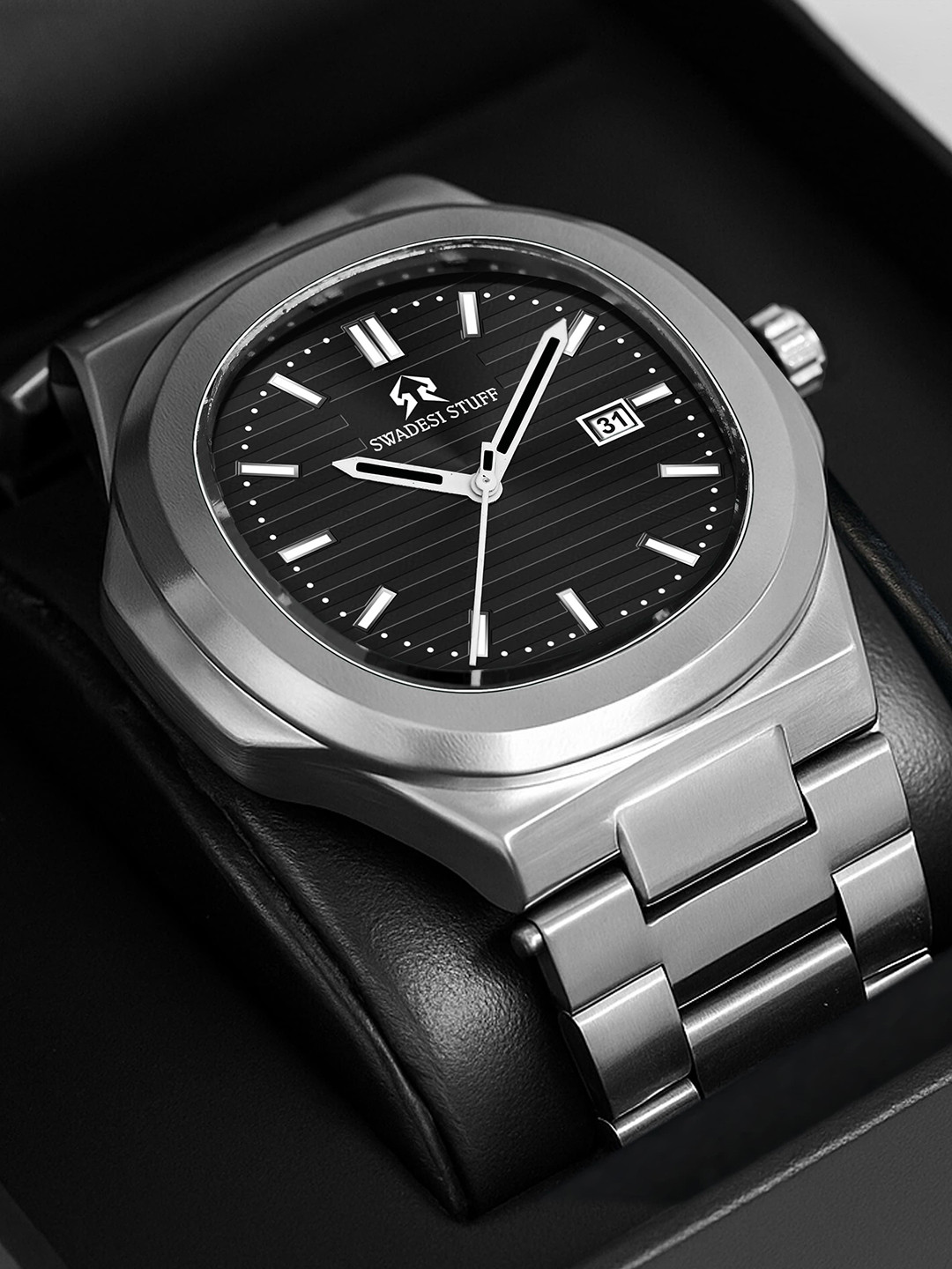 SWADESI STUFF Men Dial & Straps Analogue Watch PREMIUM BLACK 81