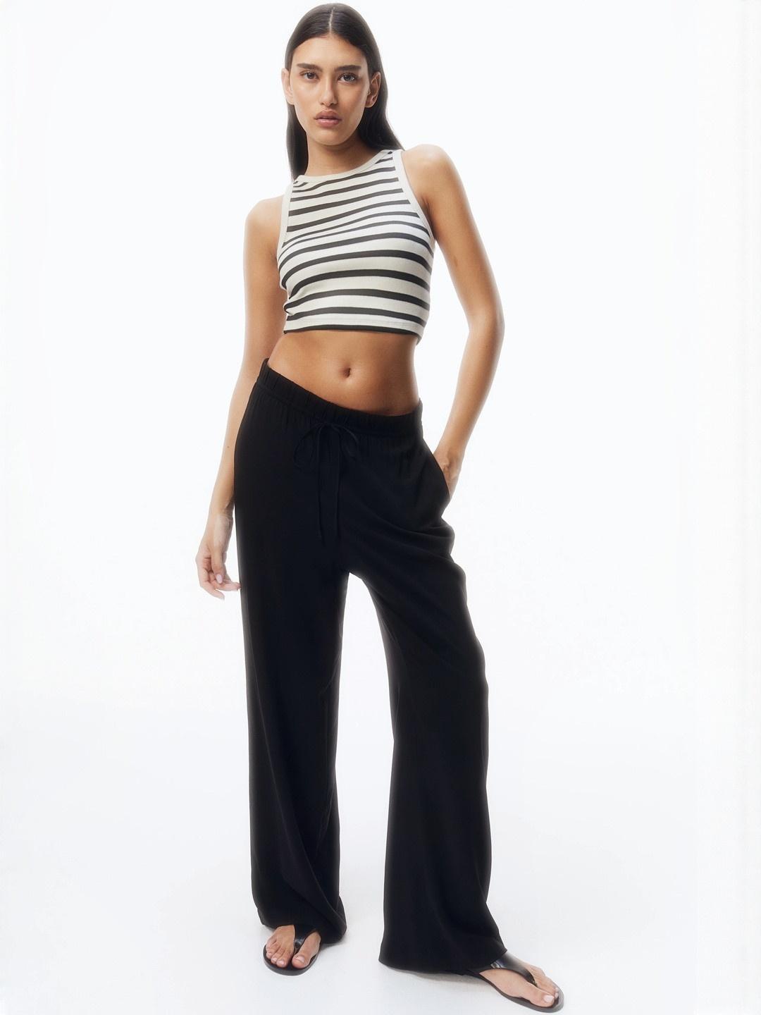 H&M Cropped Ribbed Vest Top