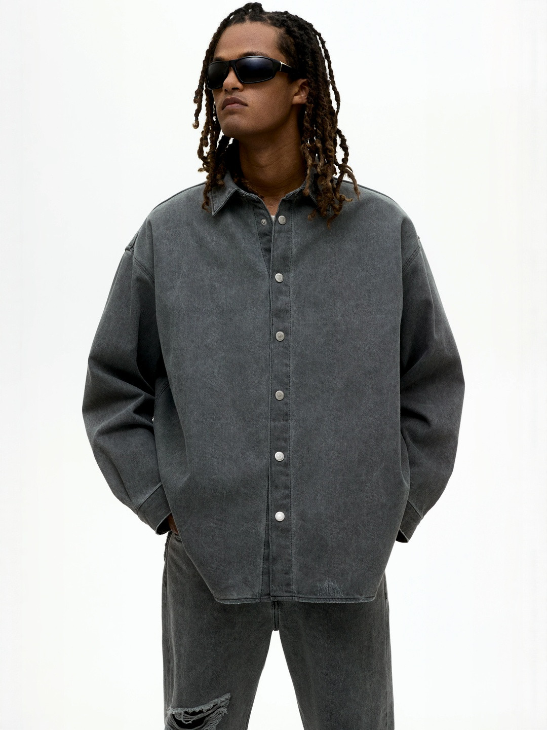 H&M Oversized Fit Denim Shirt