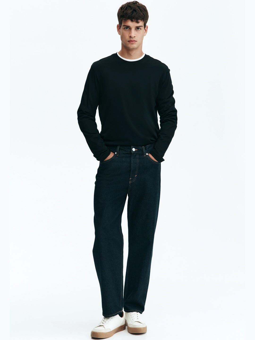 H&M Men Black Regular Fit Jersey Top