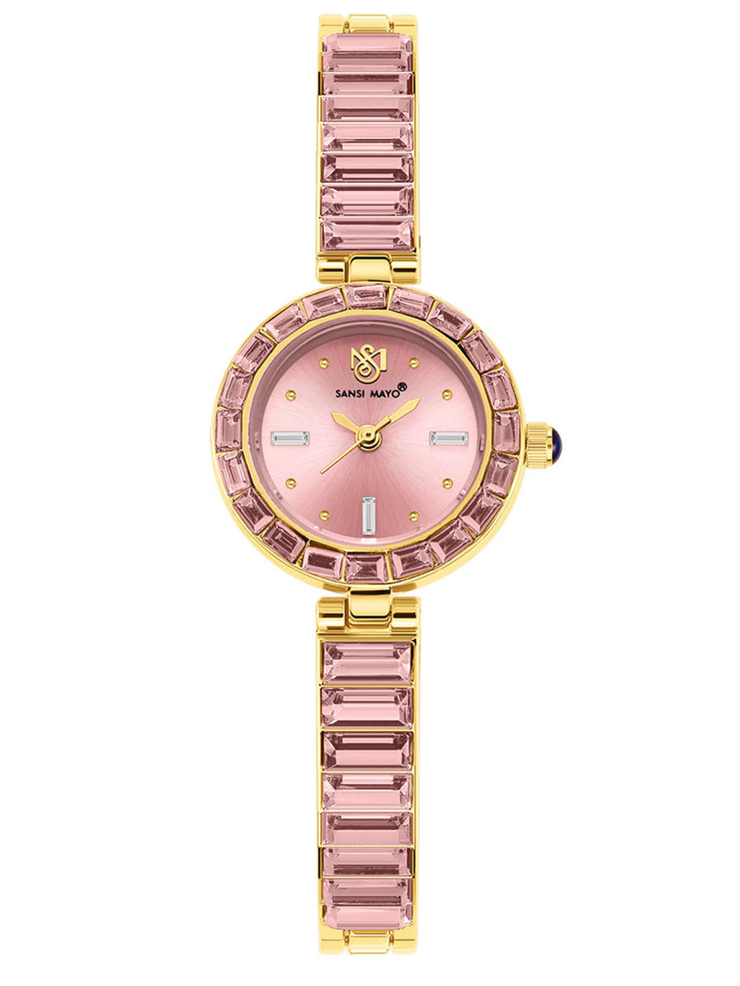 SANSIMAYO Infinity Women Bracelet Style Straps Analogue Watch SM-L-243-G-G-PI