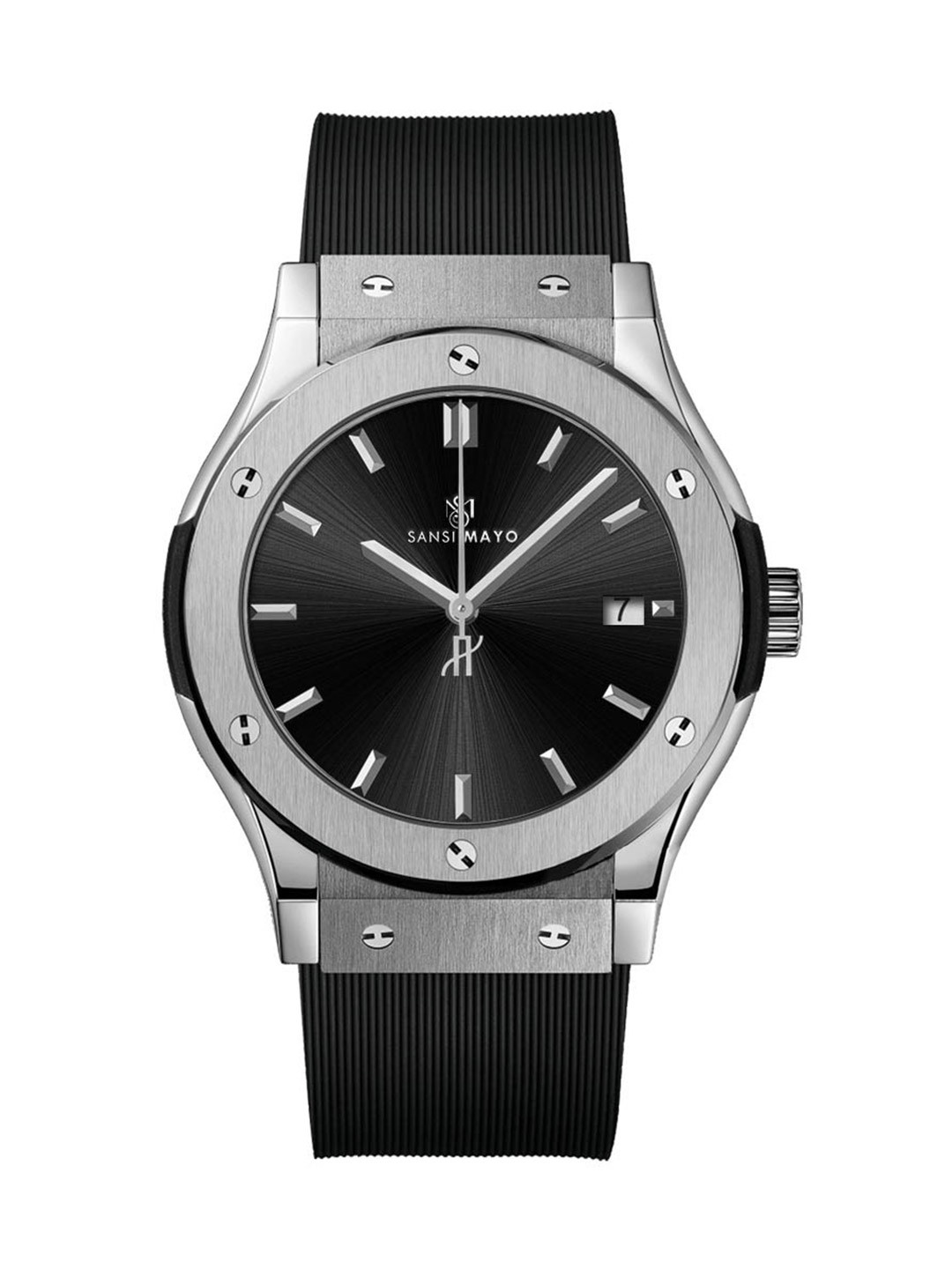 SANSIMAYO GAMA Men Dial & Bracelet Style Straps Analogue Watch SM-M-76-B-S-B