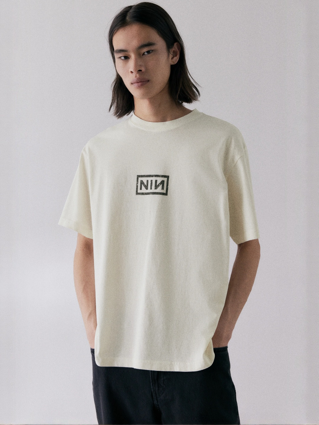 H&M Loose Fit Vintage-Look Printed T-shirt