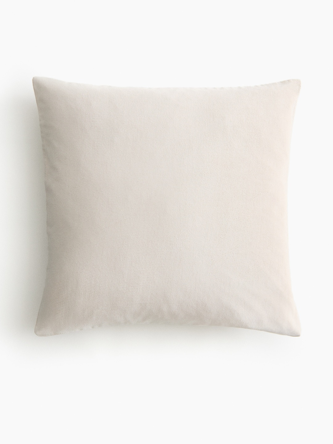 H&M Velvet Beige Cotton Washable Square Cushion Covers - 19.7 x 19.7 In