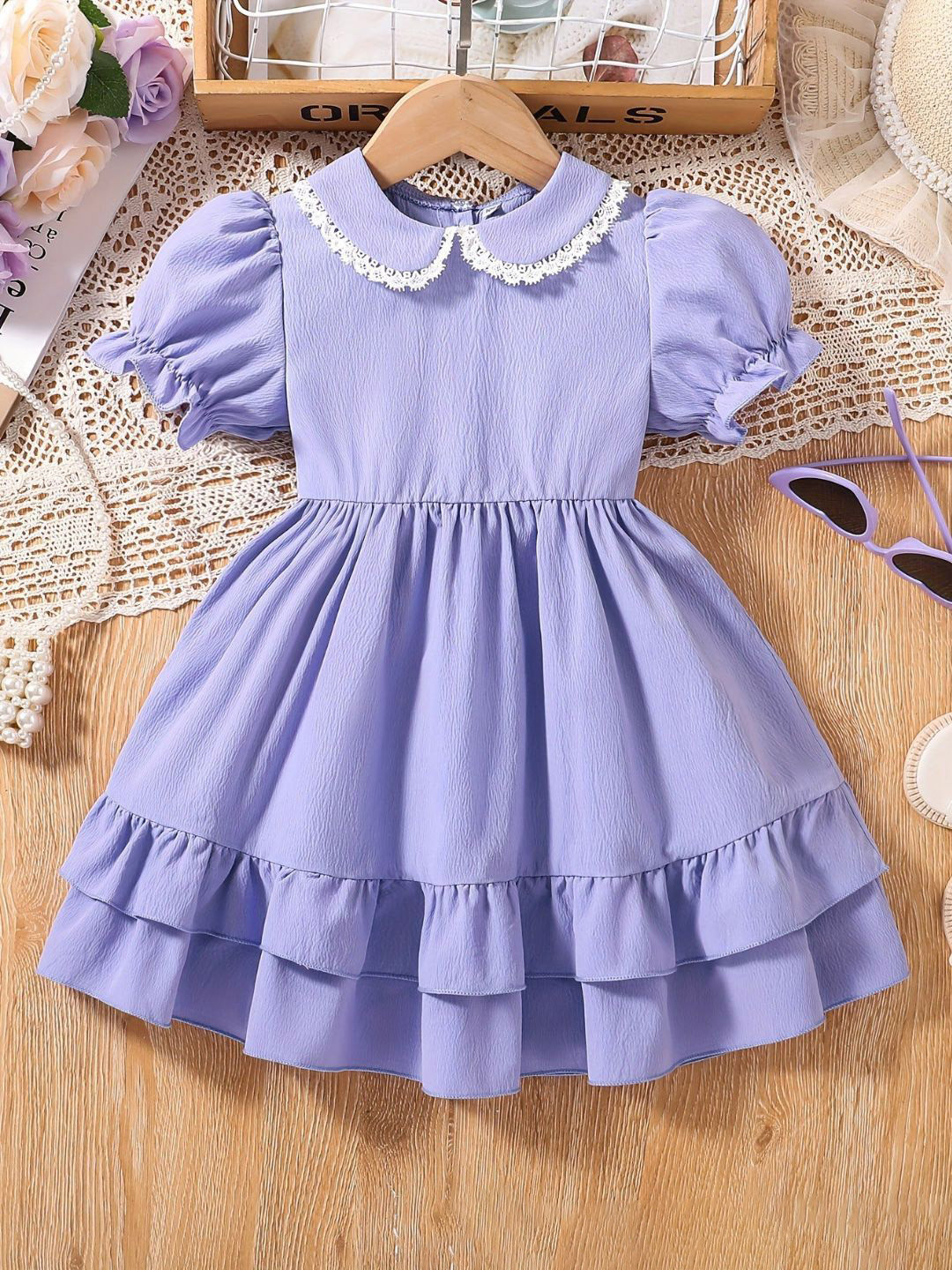 Oh Rare Girls Fit & Flare Puff Sleeves Dresses