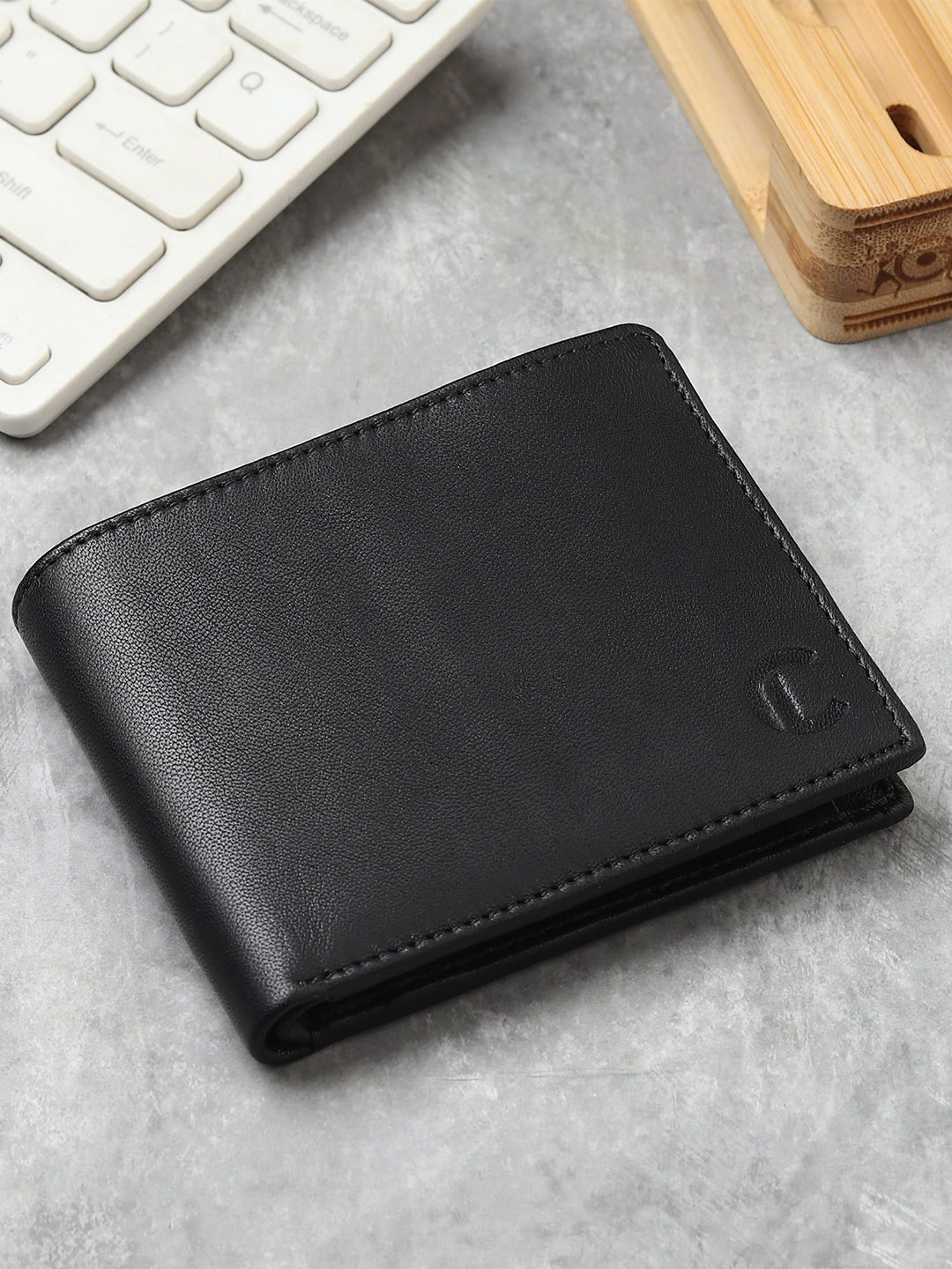 CRAFT LINE Men Textured Leather Card Holder