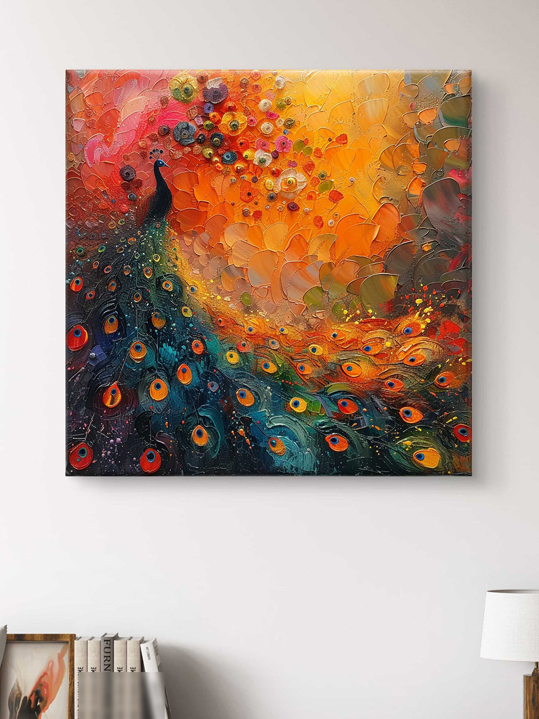 SAF Wooden Framed  Peacock Canvas Wall decor Paintings