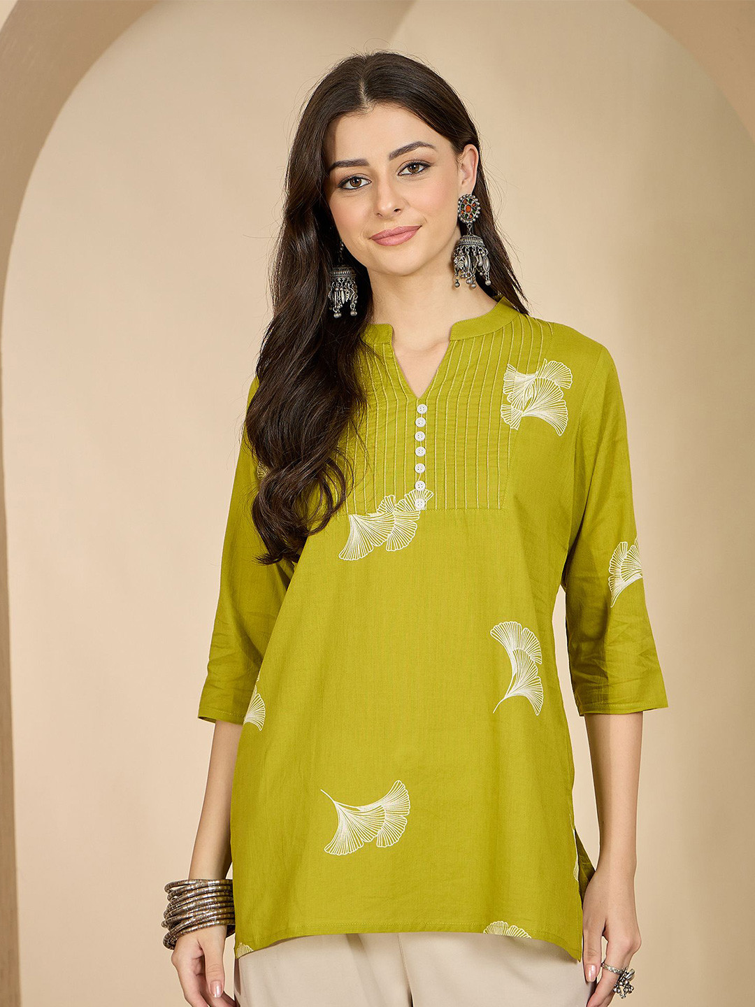 VANSIRI Ethnic Motifs Printed Pure Cotton Kurti