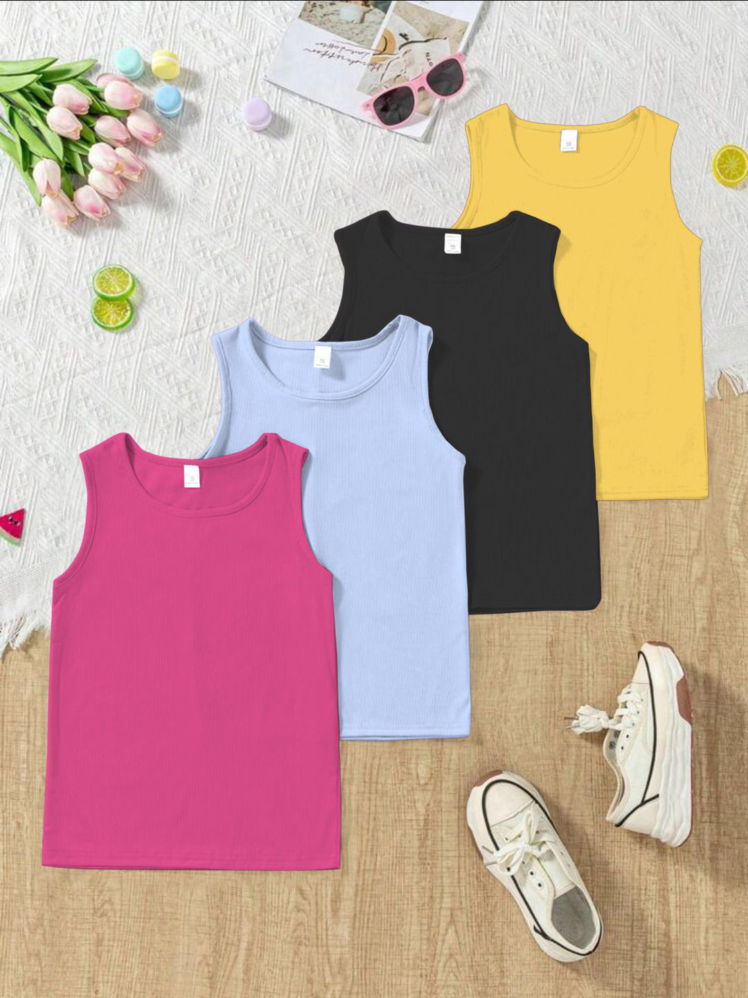 BAESD Girls Round Neck Sleeve Less Tops