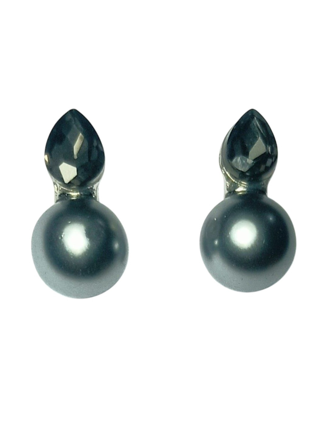 Klean & Care Women Grey Faux Pearls Studs Earrings