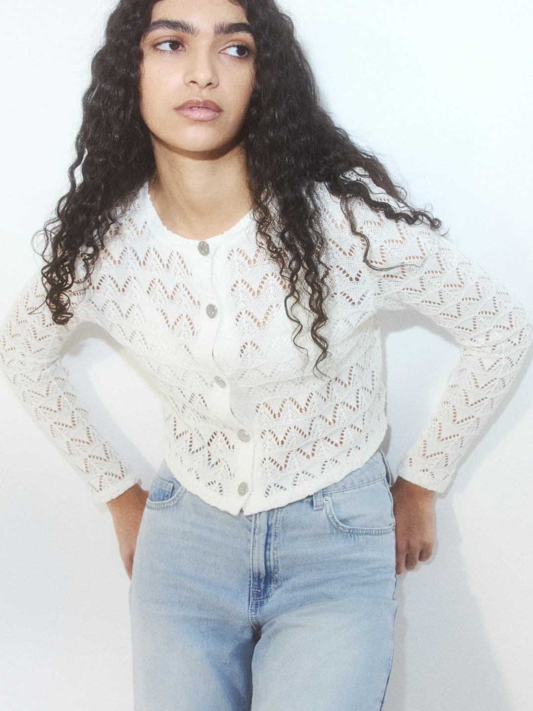 H&M Pointelle-Knit Cardigan