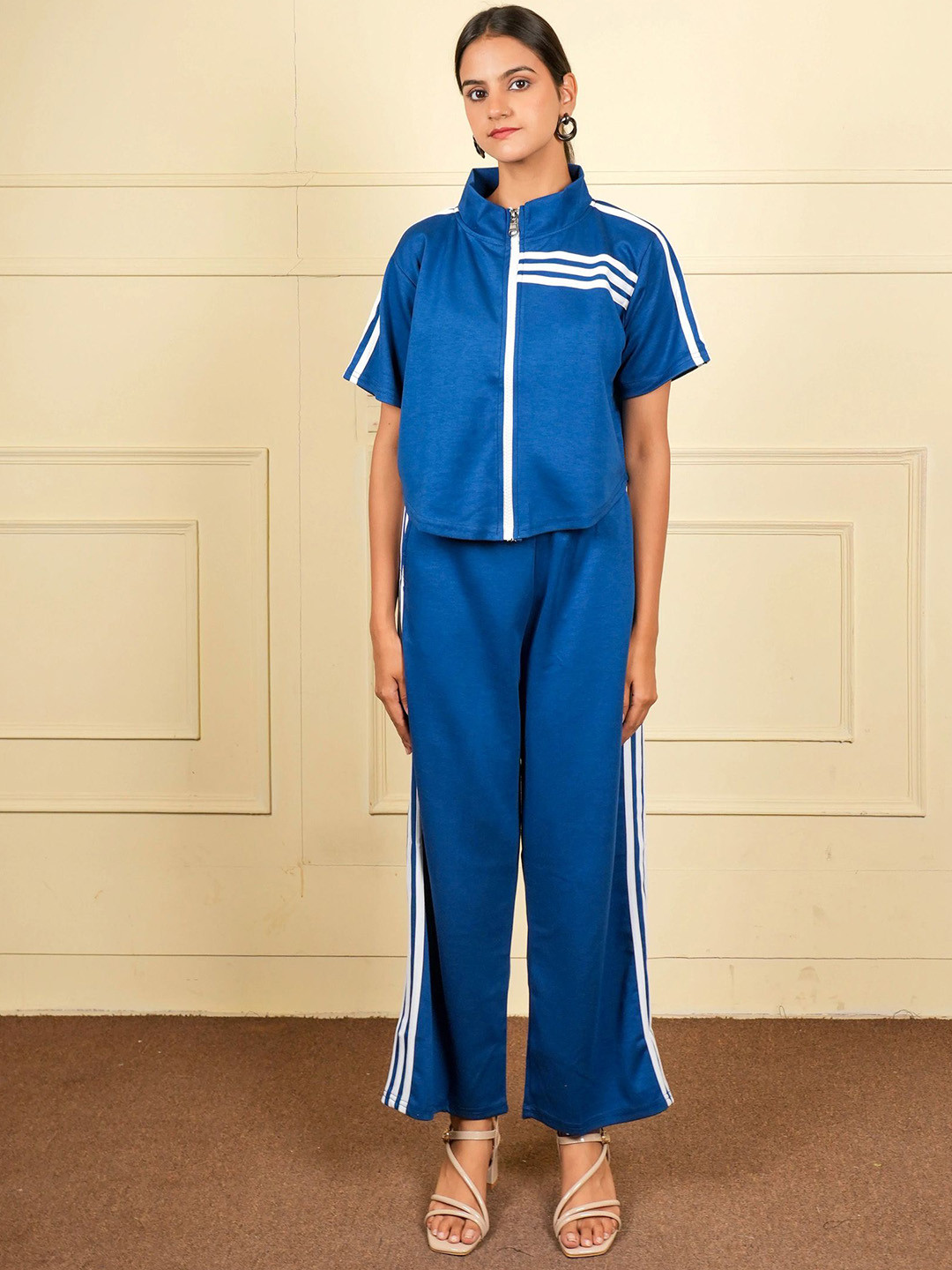 FashionTownie Striped Zipper Top & Trousers