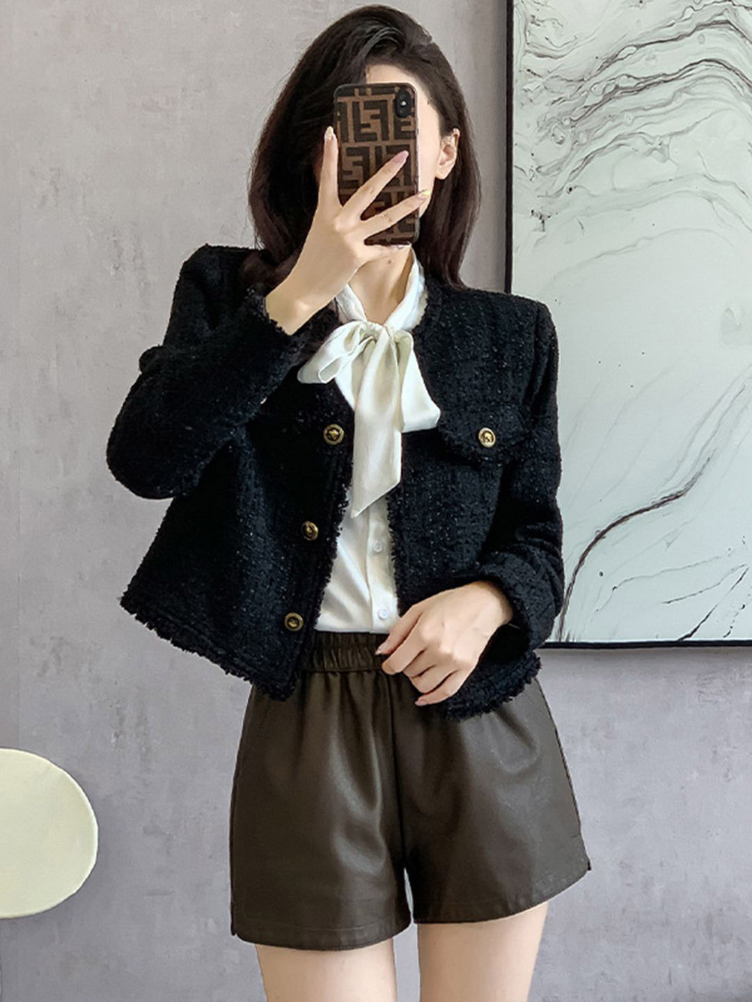 all about you Women Regular Fit Spread Collar Over Jacket