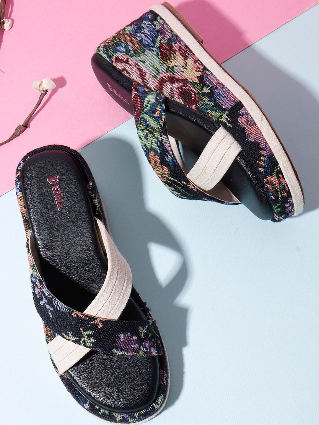 Denill Women Floral Tapestry Wedge Sandals