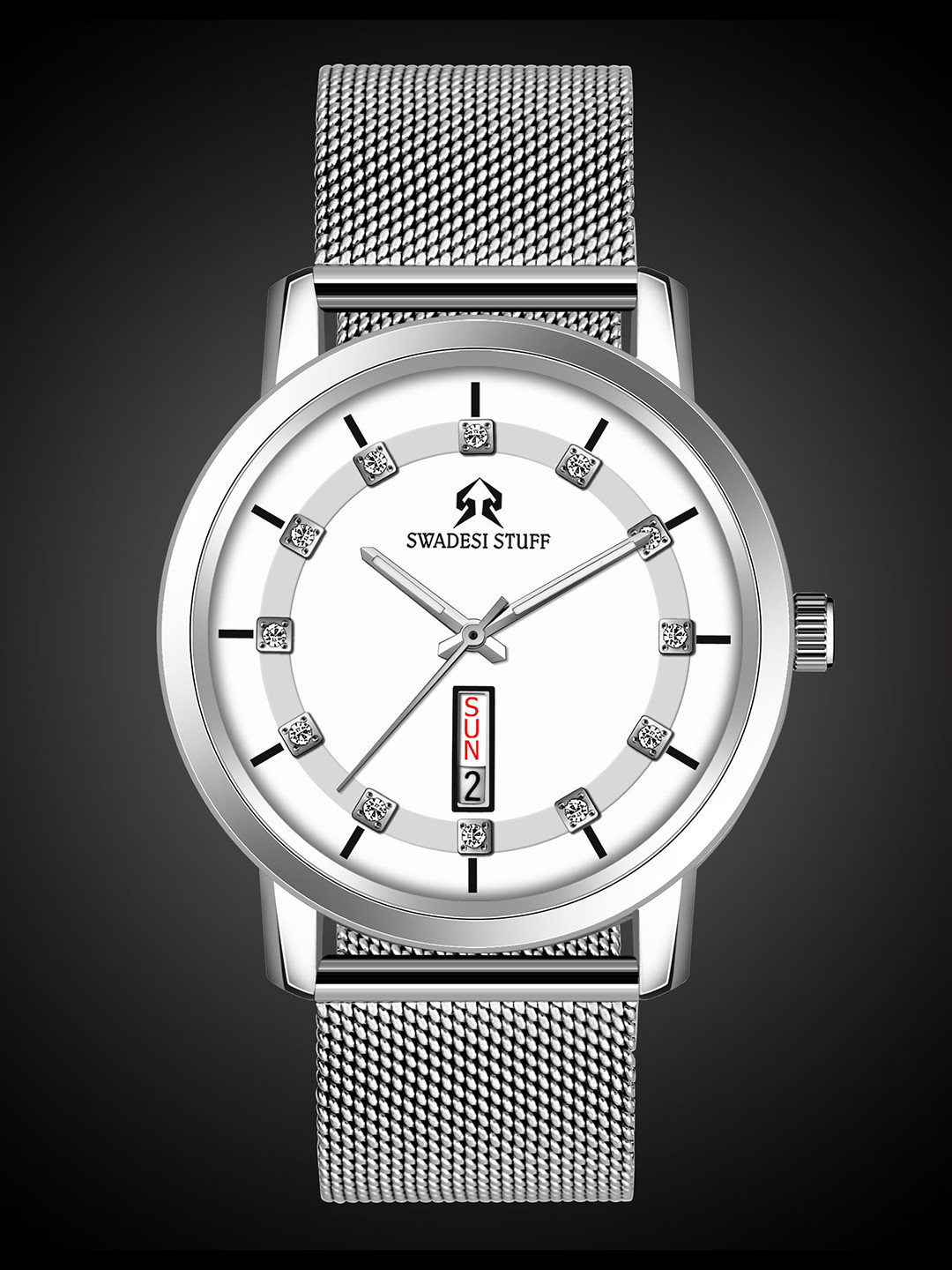 SWADESI STUFF Men Round Dial & Straps Analogue Watch SEFAR WHITE