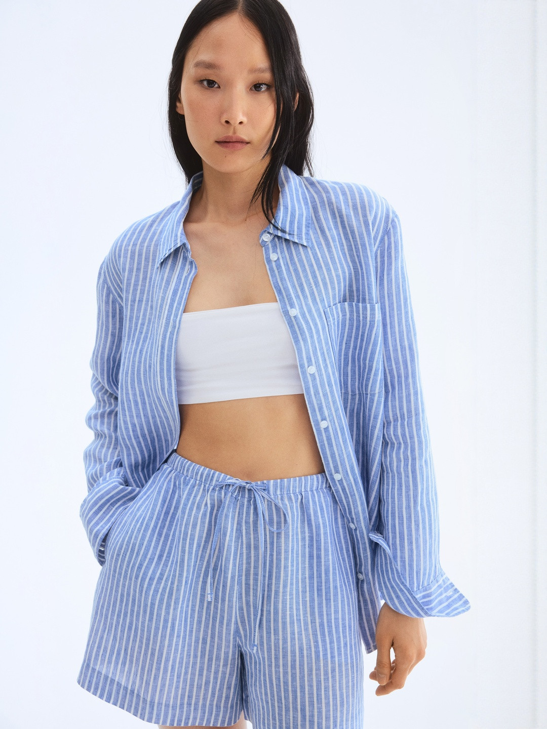 H&M Linen Drawstring Shorts