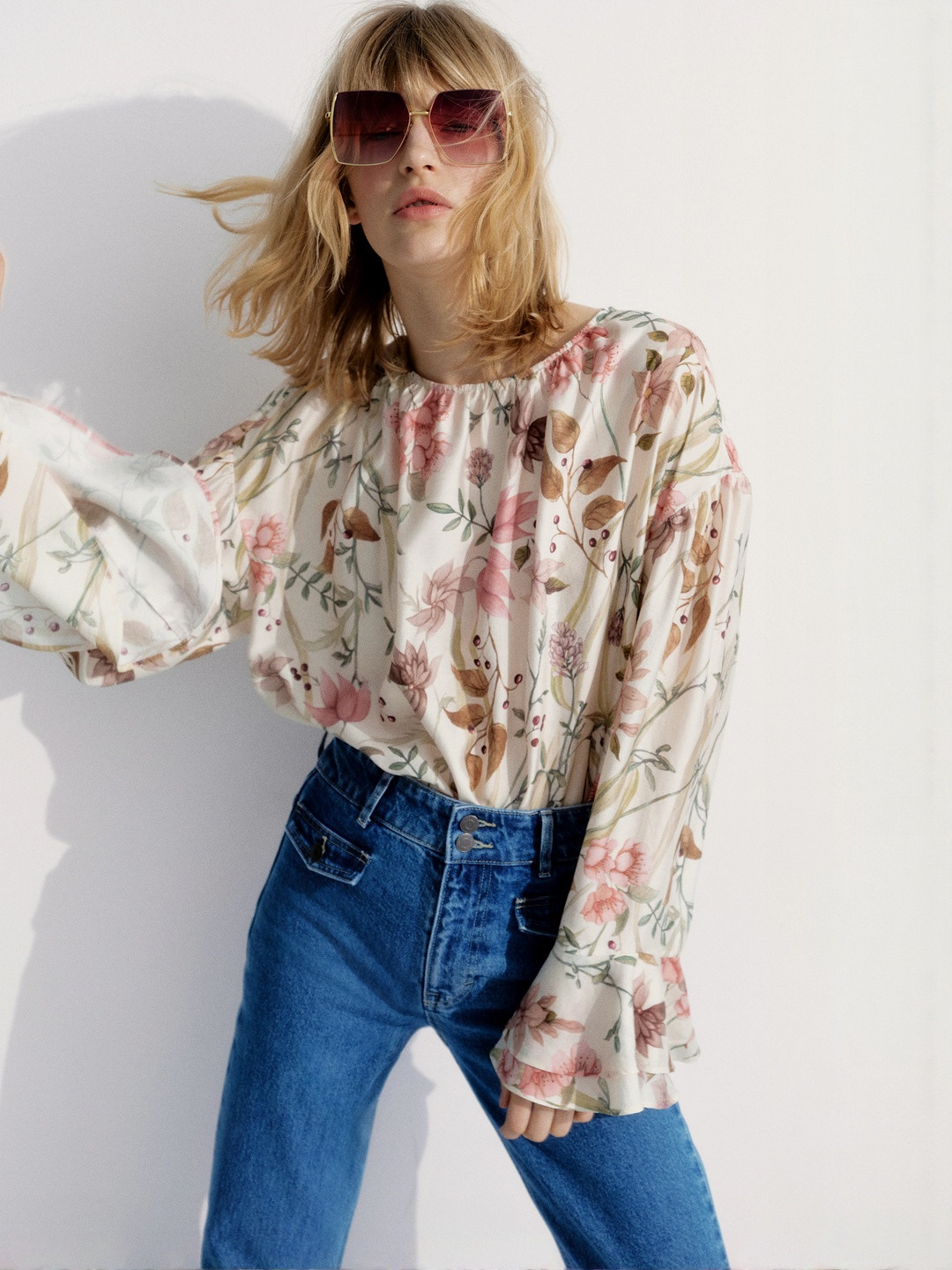 H&M Flounce-Cuff Blouse