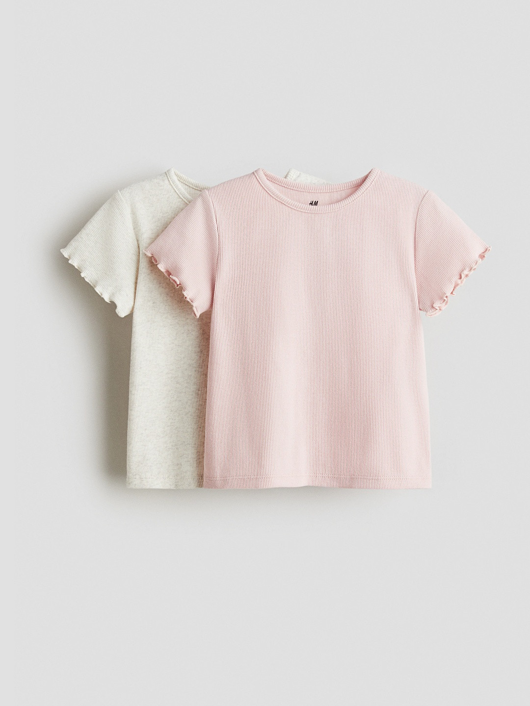 H&M 2-Pack Ribbed Cotton T-shirts