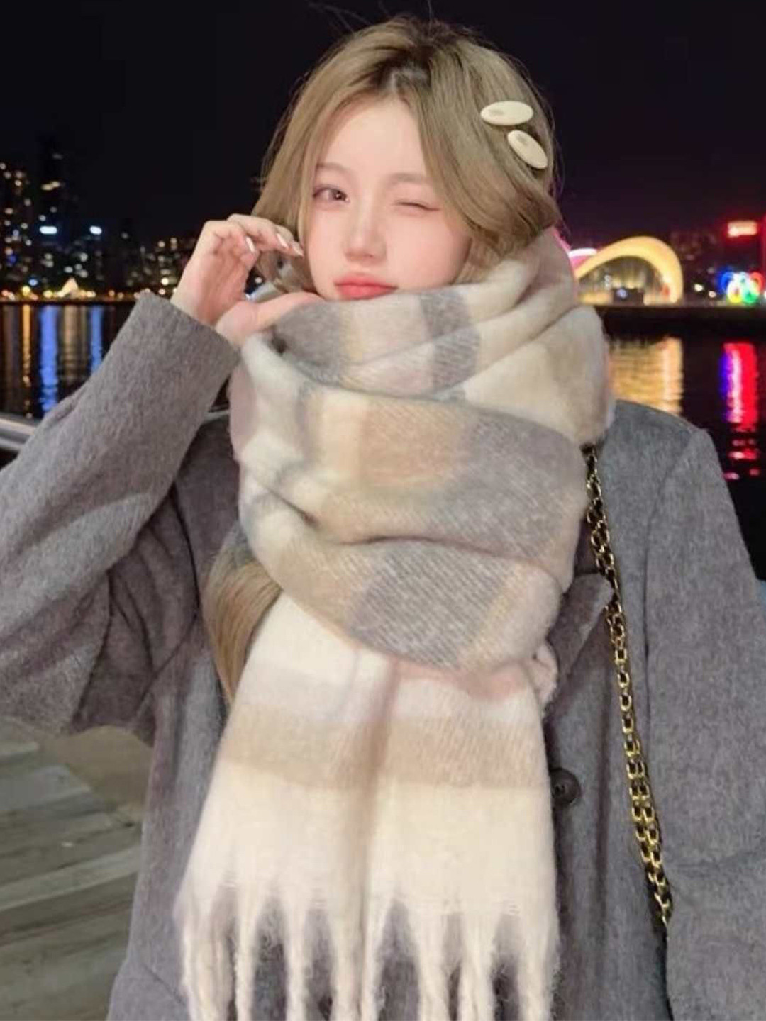 CrossKulture Checked Woollen  Scarf