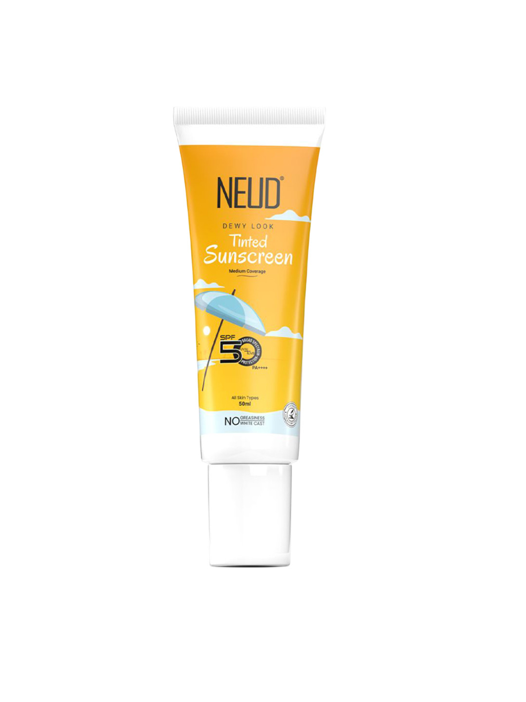 NEUD Dewy Look Tinted SPF 50++++ Sunscreen With Hyaluronic Acid - 50 ml