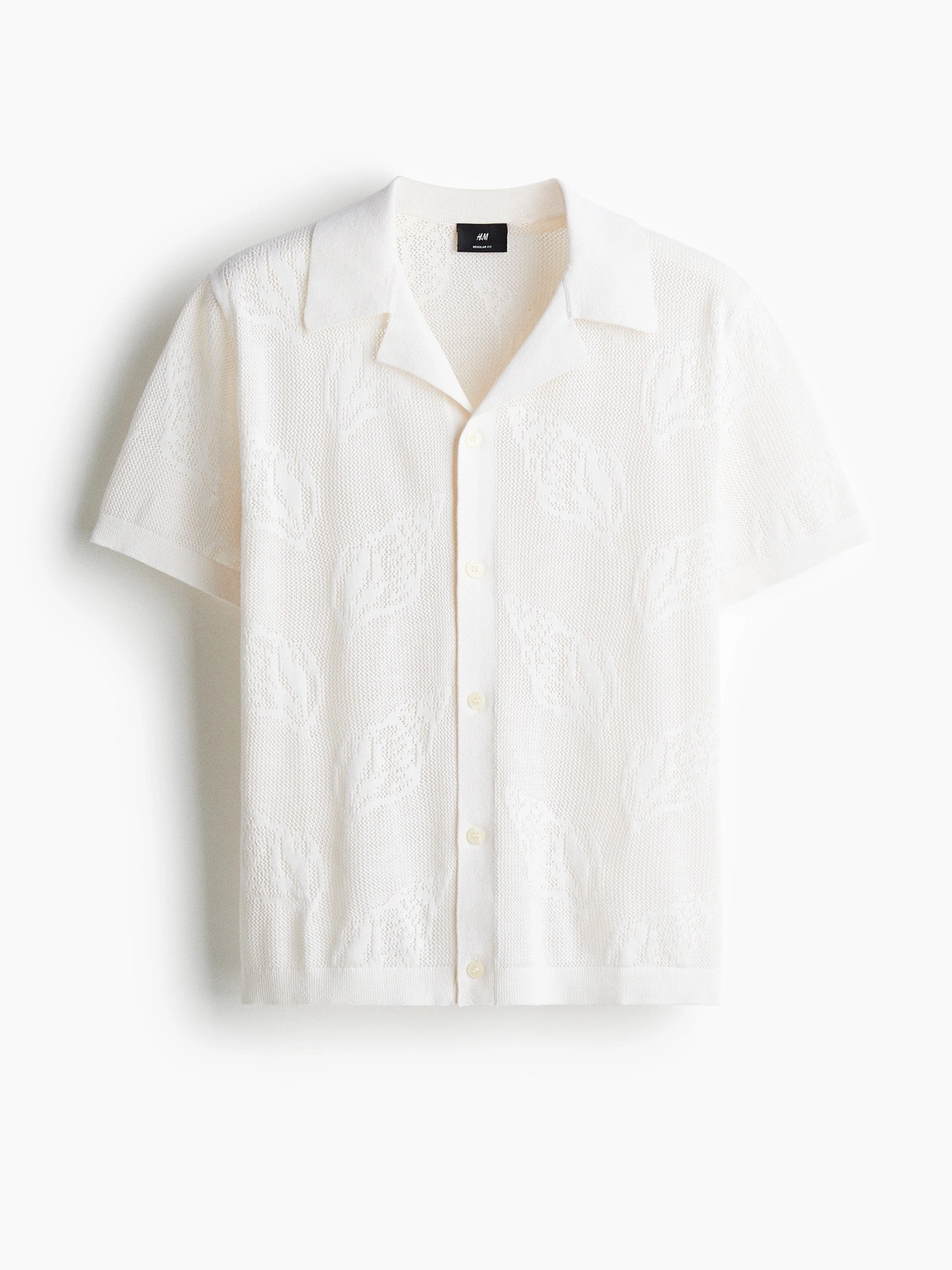 H&M Regular Fit Jacquard-Knit Resort Shirt