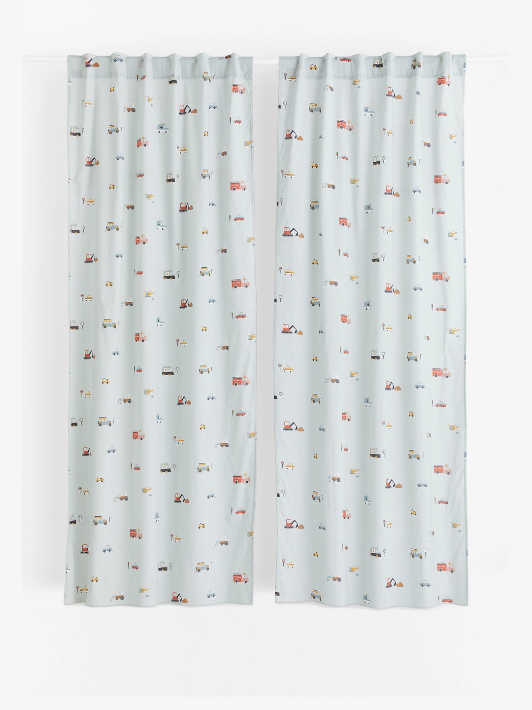 H&M Kids Sea Green 2-Pack Patterned Cotton Curtains