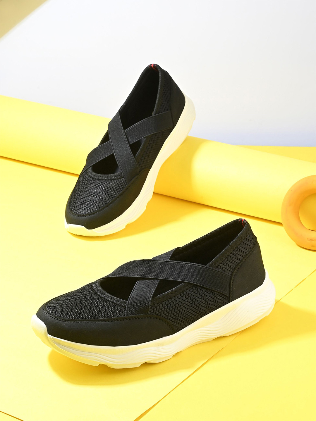 HRX by Hrithik Roshan Women Textured Round Toe Slip On Memory Foam Walking Shoes