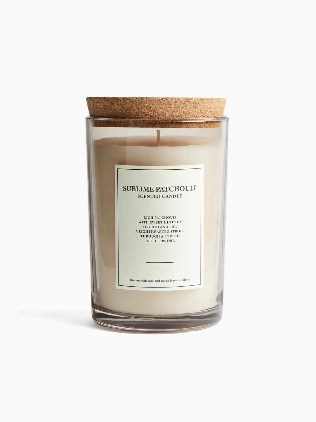 H&M Large Cork-Lid Candle 1 Wick Sublime Patchouli Solid Geometric Regular Jar Candles