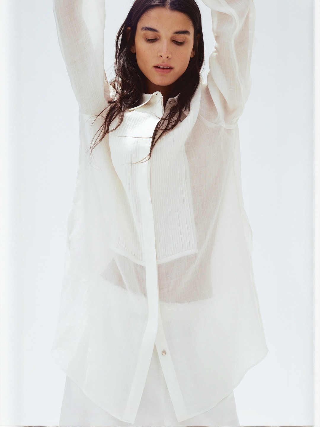 H&M Ramie Tuxedo Shirt